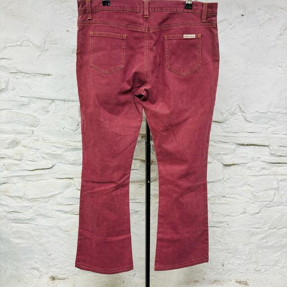 Marlboro Classics Moleskin Flare Leg Pants Burgundy Red Made in Italy 33x29 - Picture 7 of 10